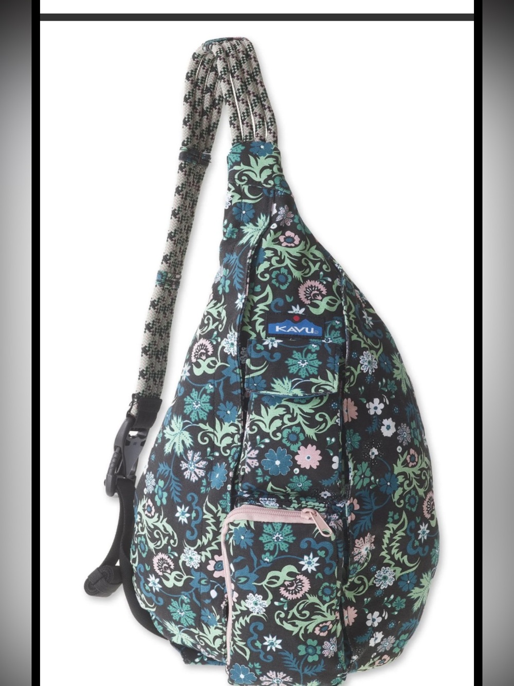 Kavu Floral Sling Crossbody Bag in Black, Teal, Green, Pink